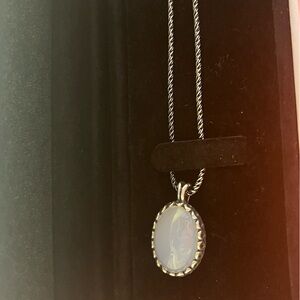 Genuine Pandora Forever My Friend Chalcedony Pendant Necklace 13” chain